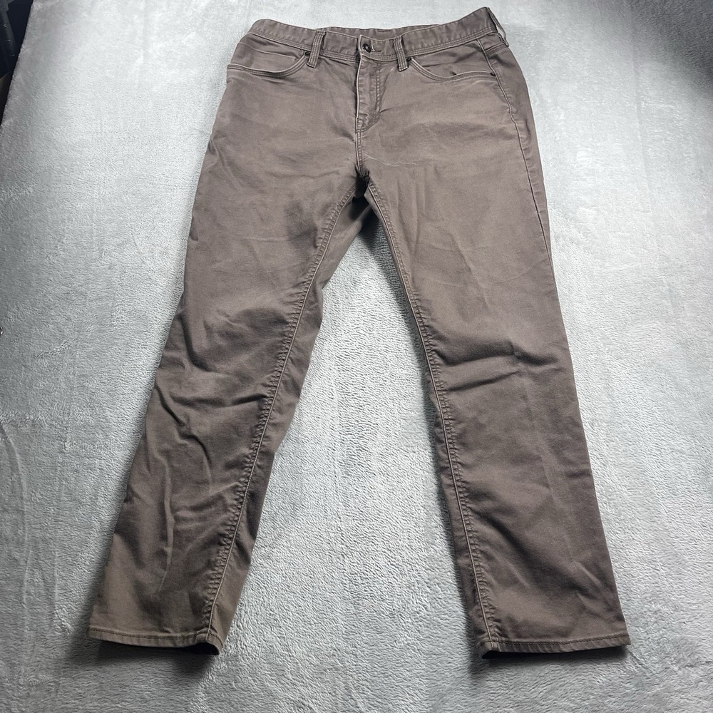 PRANA Bridger Jean Mens 34x28* Brown Slim Fit‎ Tapered Outdoor Canvas Organic
